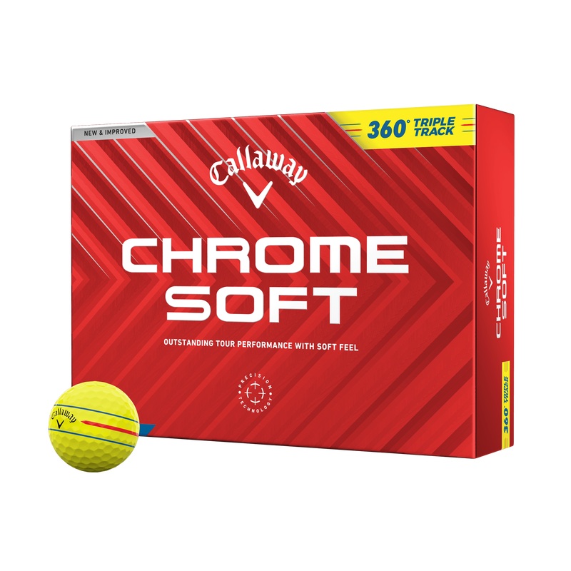 Callaway 2024 Chrome Soft 360 Triple Track Golf Balls – Yellow Dozen