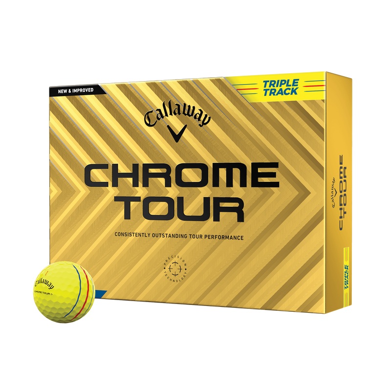 Callaway 2024 Chrome Tour Triple Track Golf Balls – Yellow Dozen