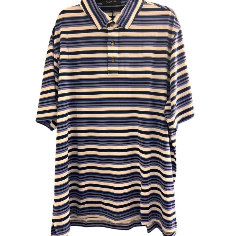 Dwyers & Co Striped Short Sleeve Polo Green
