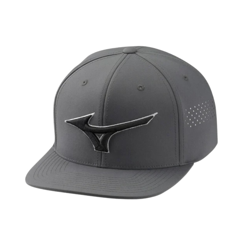 Mizuno Tour Flat Snapback Cap Dark Charcoal