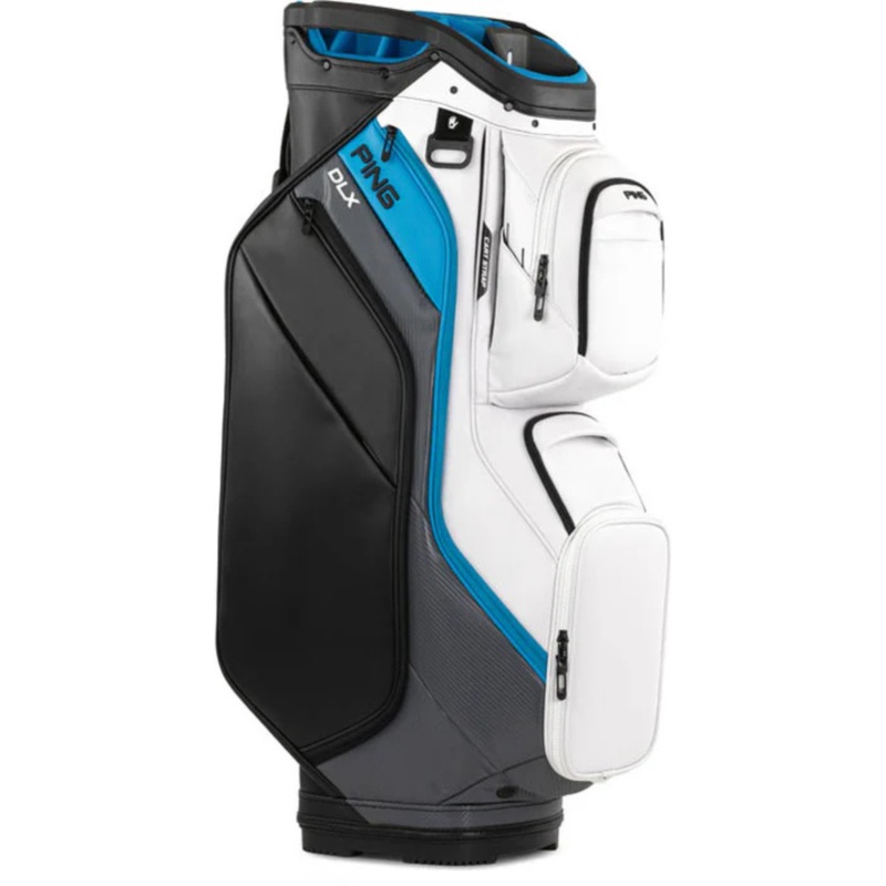 PING DLX 244 Cart Golf Bag White/Dark Grey/Blue
