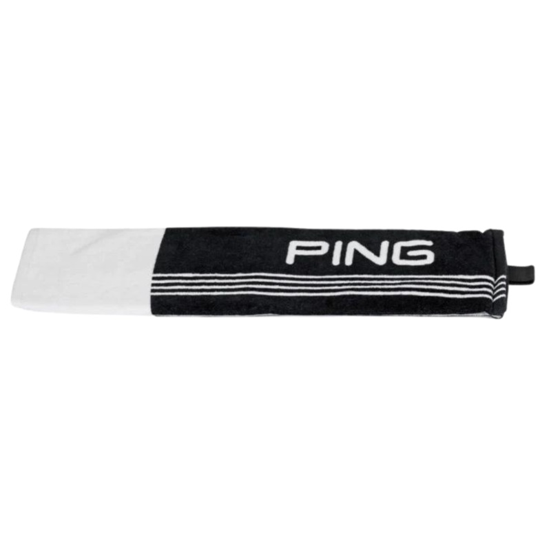 PING Tri-Fold Golf Towel Black/White