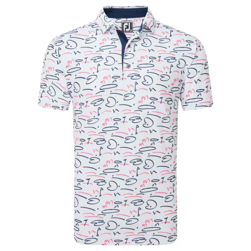 FootJoy Golf Course Doodle Men’s Polo M White