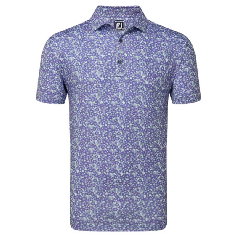 FootJoy Primrose Print Lisle Mens Polo Thistle M