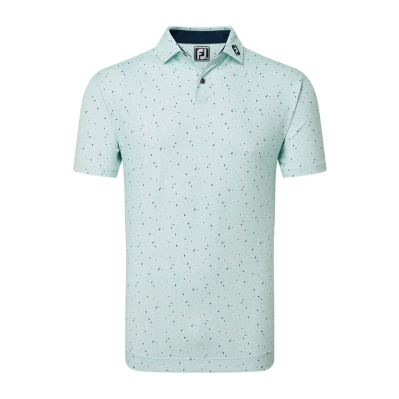 FootJoy Tweed Texture Mens Polo M Sea Glass