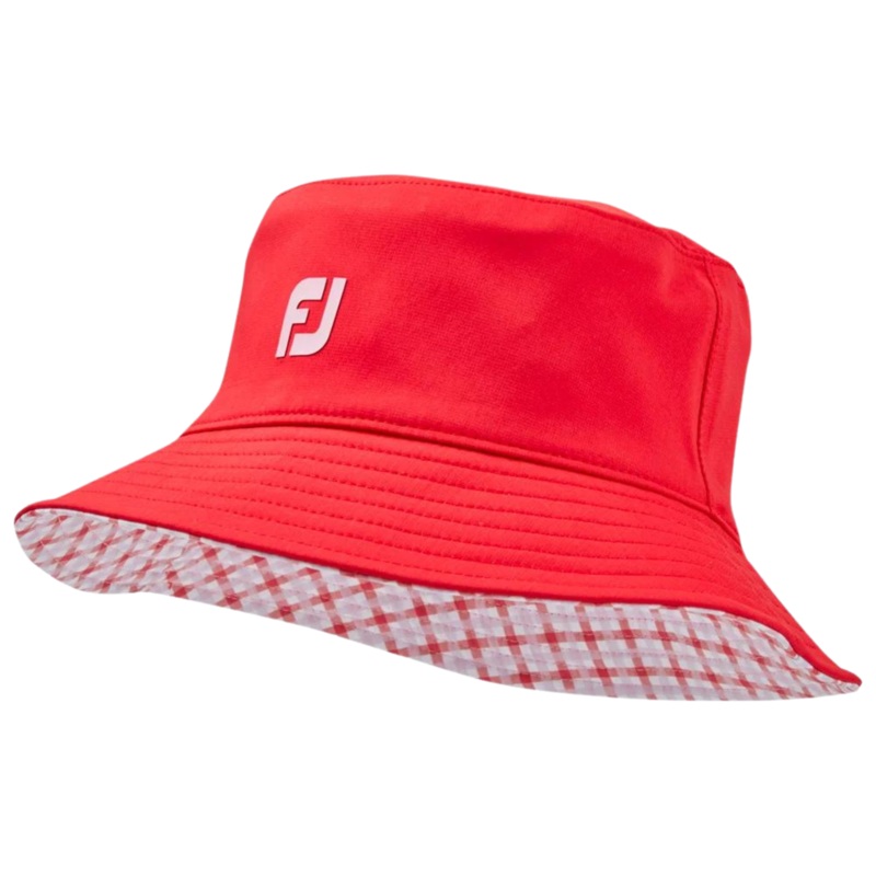 FootJoy Women’s Reversible Bucket Hat Navy/Lavender/Mint Gingham