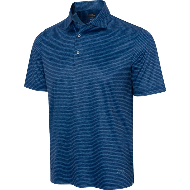 Greg Norman Mens ML75 Recycled Microlux Fin Stripe Polo (Size 3XL only) Seaport 3XL