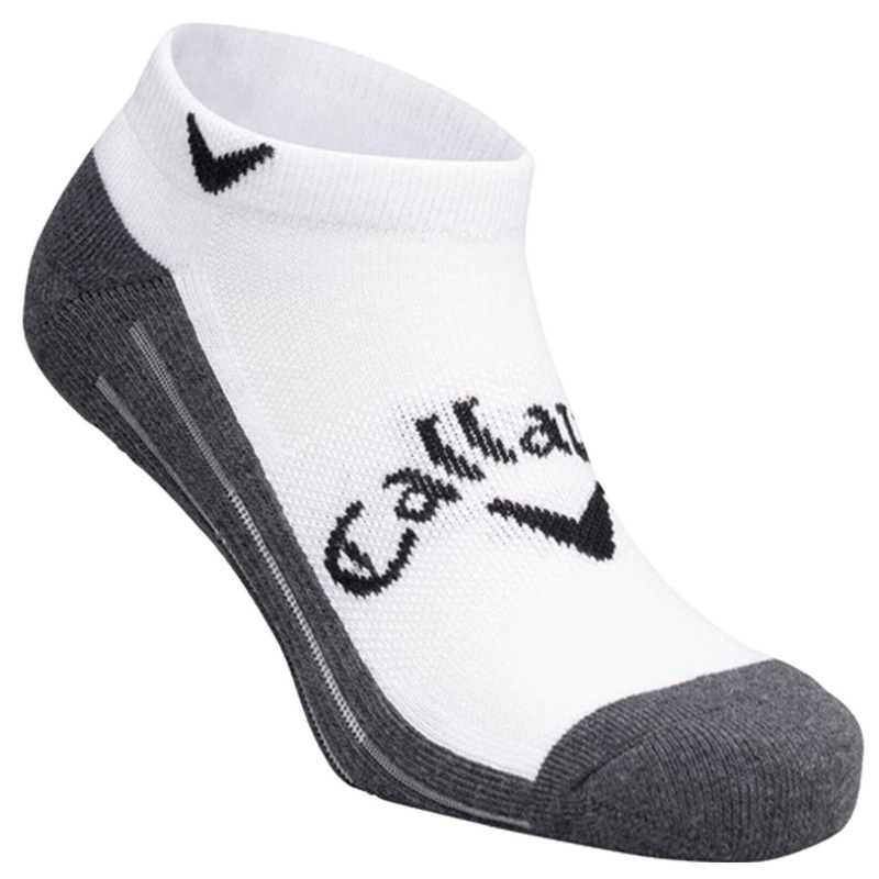 Callaway Men’s Opti-Dri Low 2 Golf Socks White/Charcoal S/M