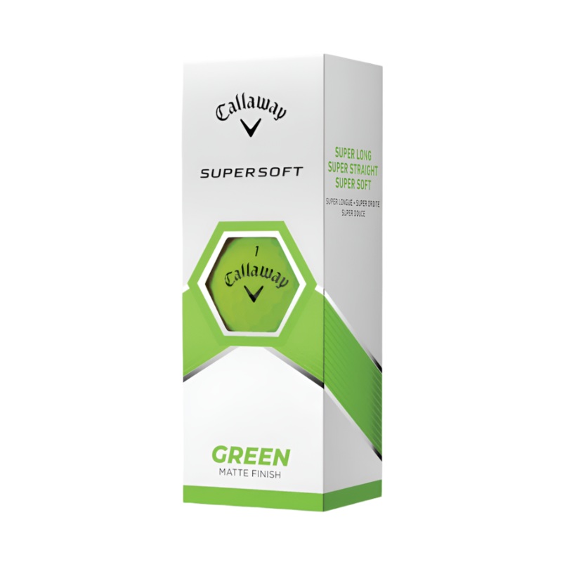 Callaway Supersoft Matte Golf Balls – Green ’23 – Prior Generation (Sleeves of Three balls only) Sleeve