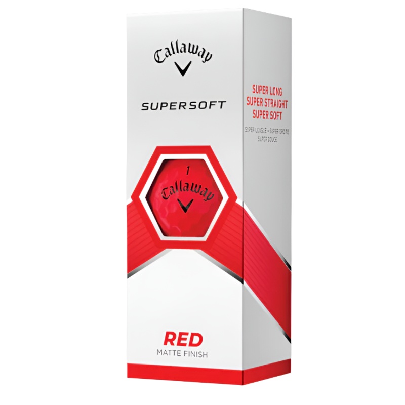 Callaway Supersoft Matte Golf Balls – Red ’23 – Prior Generation (Sleeves of Three Balls Only) Sleeve