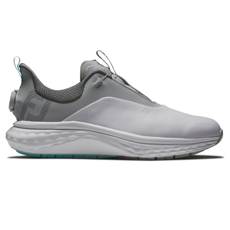 FootJoy Quantum Mens Boa Golf Shoes 8 White/Grey/Teal