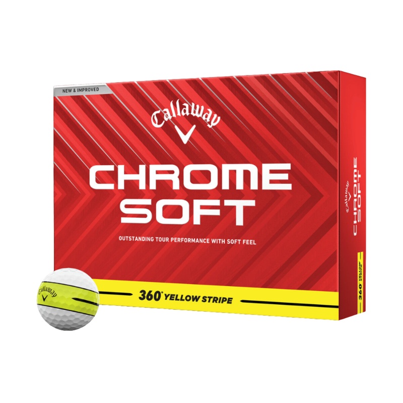 Callaway 2024 Chrome Soft 360 Golf Balls | Yellow Stripe Dozen