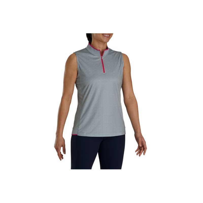 FootJoy Women’s Sleeveless Quarter-Zip Printed Polo S