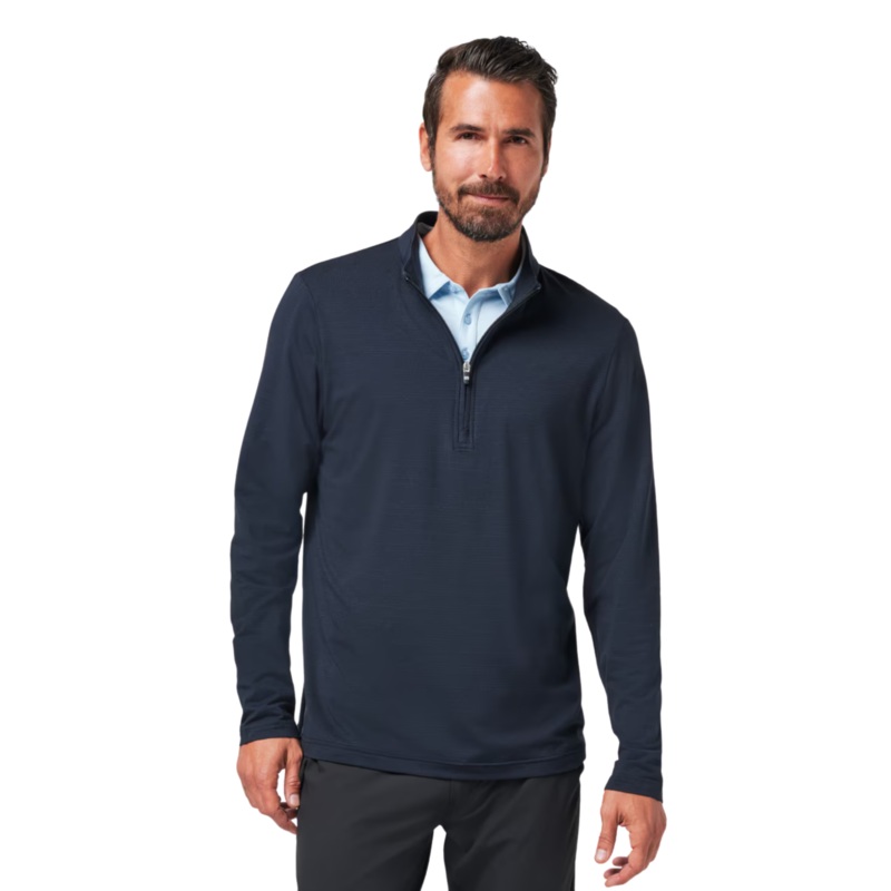 TravisMathew The Heater Quarter Zip Men’s Long Sleeve Polo Sleet/Quiet Shade M