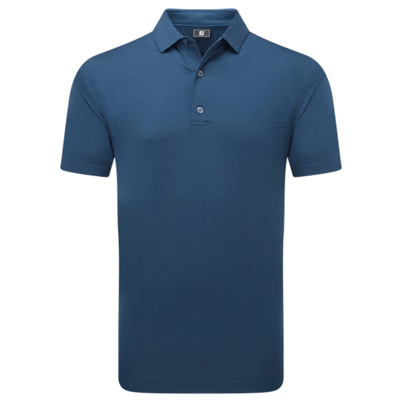 FootJoy Men’s Micro Feeder Stripe Lisle Polo | Navy/Tonal M