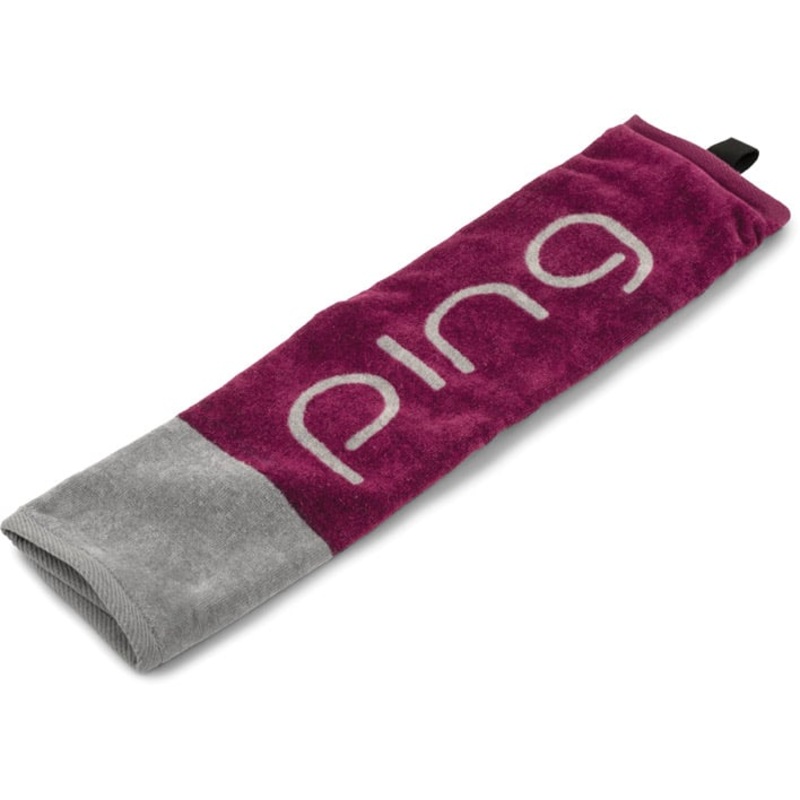 Ping Ladies Tri-Fold Golf Towel GARNET/GREY