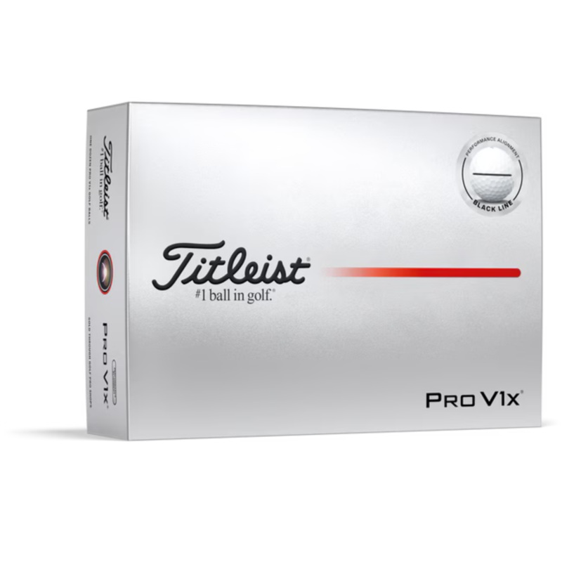 Titleist 2025 Pro V1x Performance Alignment Golf Balls Dozen Red Line