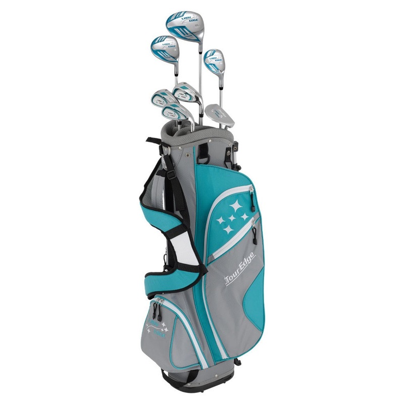 Tour Edge Women’s Lady Edge 11 Piece Package Golf Set – Stand Bag TURQUOISE/WHITE Standard