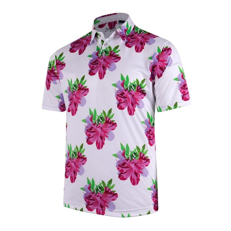 Backspin Men’s Azalea Print Polo 24 WHITE XL