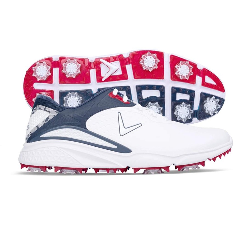Callaway Men’s Coronado V3 Golf Shoe – White/Blue/Red WHITE/BLUE/RED 11.0 Medium