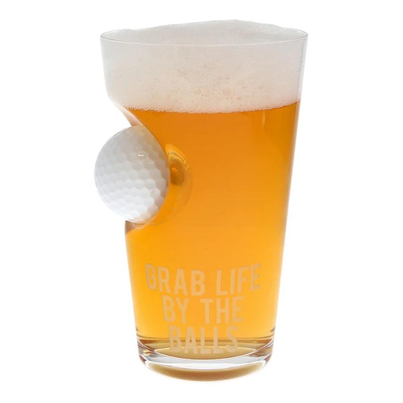 Grab Life By The Balls 15 oz Golf Ball Glass GRAB PINT