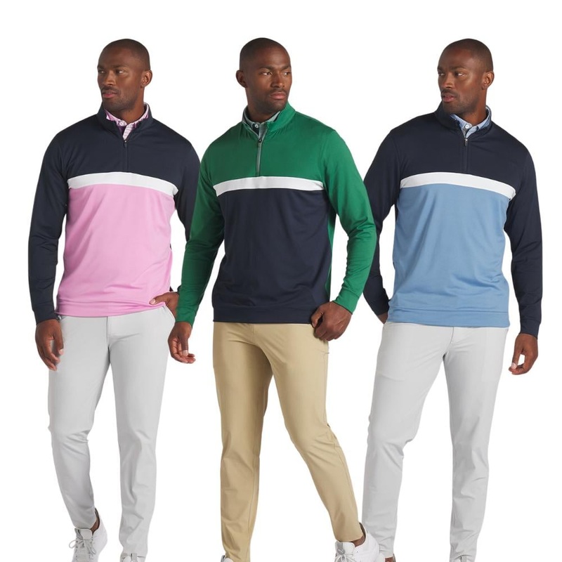 Puma Men’s Pure Colorblock 1/4 Zip Pullover 24 DEEP NAVY/PINK ICING MD