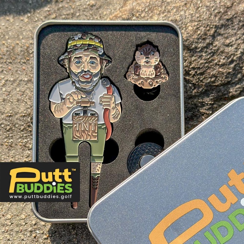 Putt Buddies Greenskeeper Divot Tool w/ Gopher Ball Marker GREEN