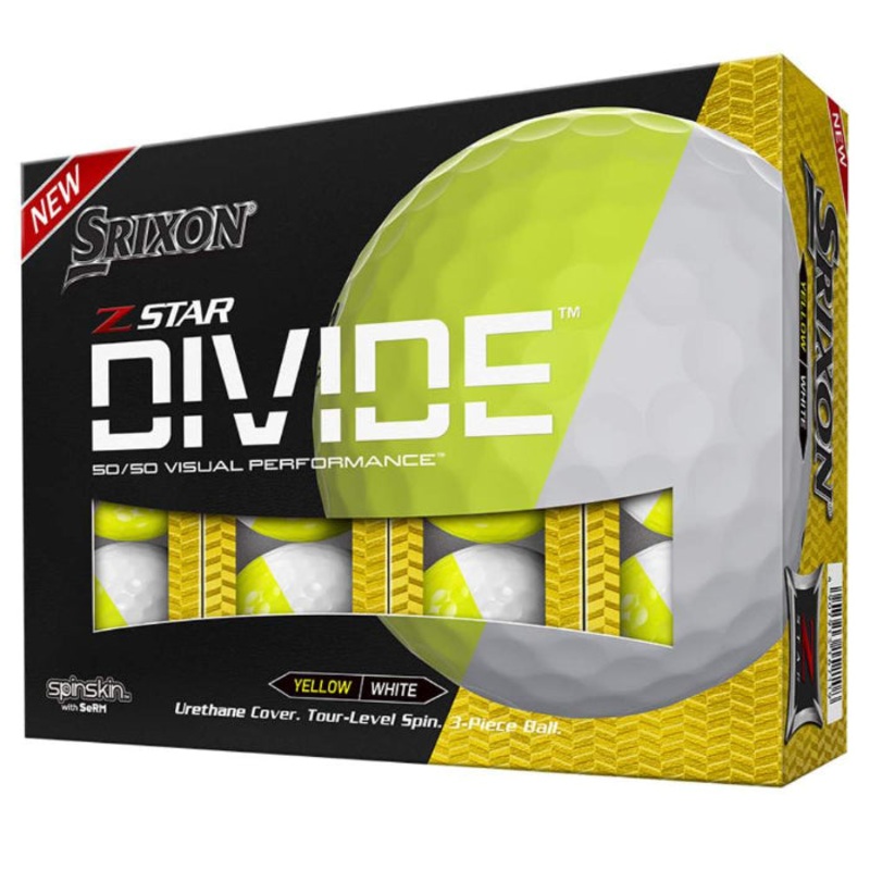 Srixon Z Star 8 Divide Golf Balls WHITE/YELLOW