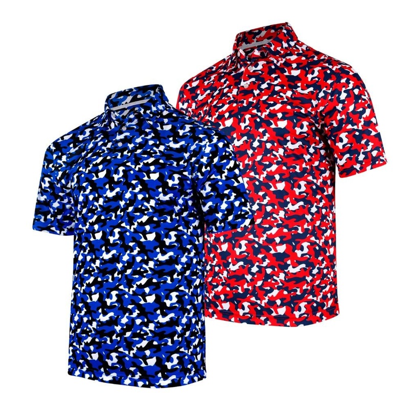 Backspin Men’s Camo Print Polo 24 NAUTICAL BLUE 2XL