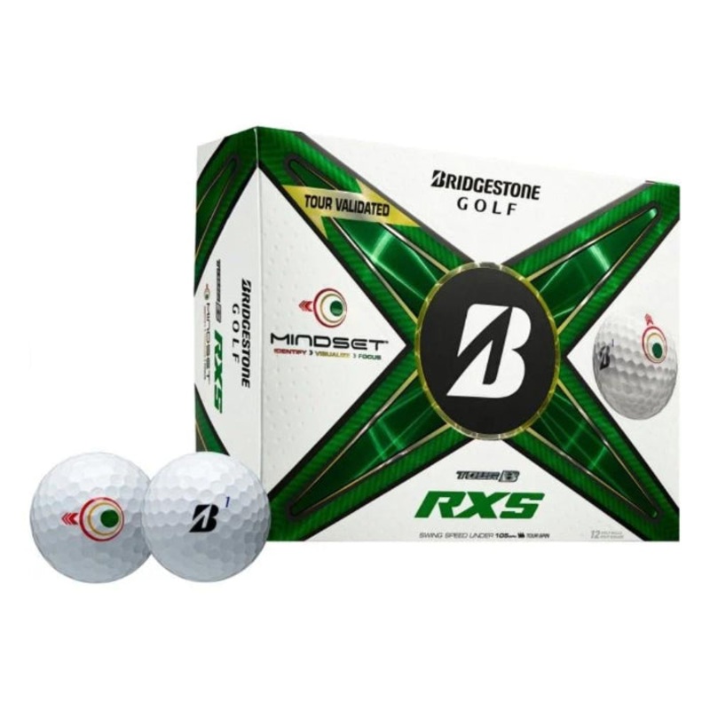 Bridgestone Tour B RXS Mindset Golf Balls 2024 MINDSET-WHITE/GREEN BOX