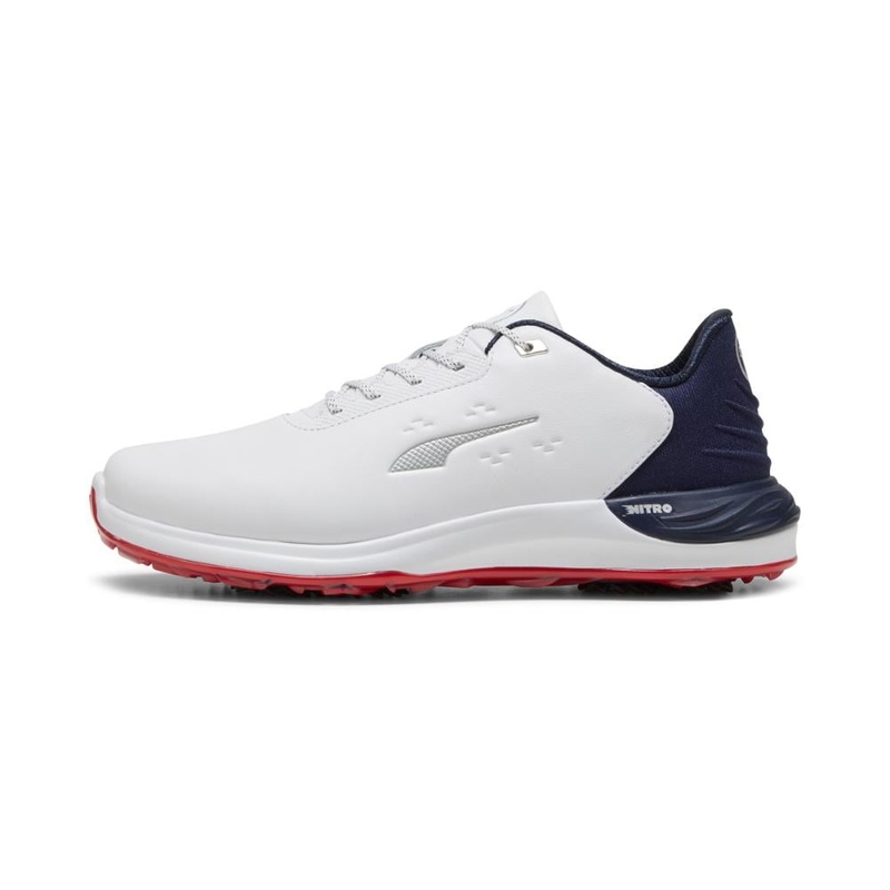 Puma Men’s PhantomCat Nitro Golf Shoe 24 – White/Deep Navy/Red WHITE/DEEP NAVY/RED 9.5 Medium