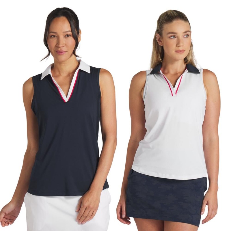 Puma Women’s X Volition Coast Piped Sleeveless Polo 24 WHITE MD