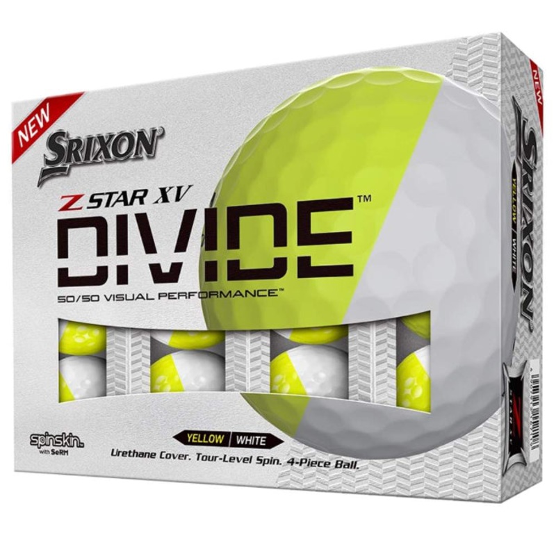 Srixon Z Star XV 8 Divide Golf Balls WHITE/YELLOW