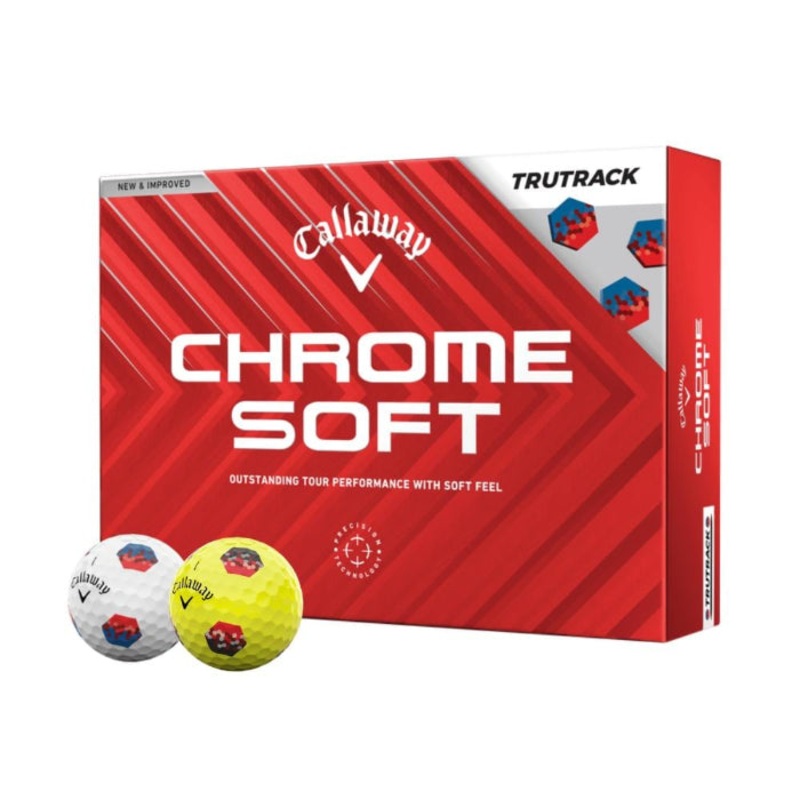Callaway Chrome Soft TruTrack Golf Balls WHITE TRUTRACK BLUE/RED