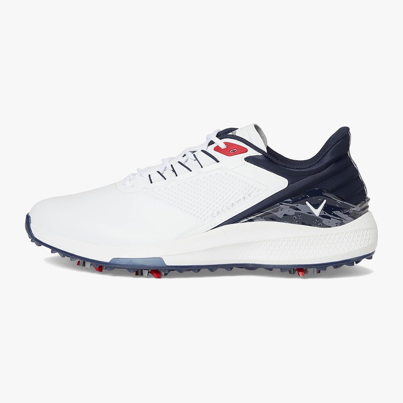 Callaway Men’s Coronado V4 Golf Shoes – White/Blue/Red 9.0 Medium