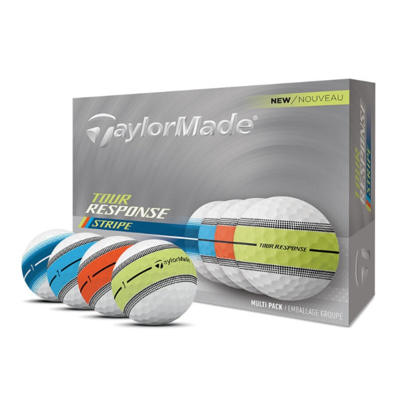 TaylorMade Tour Response Stripe Golf Balls NEON YELLOW STRIPE