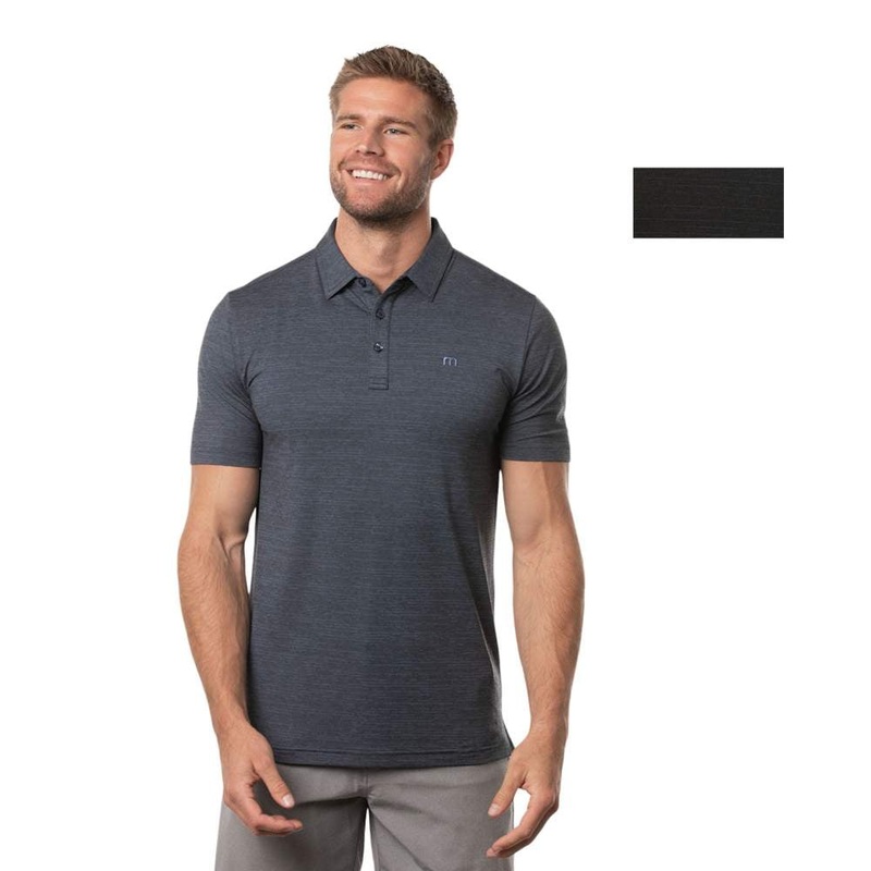 TravisMathew Men’s The Heater Polo 24 HEATHER HERITAGE BLUE MD