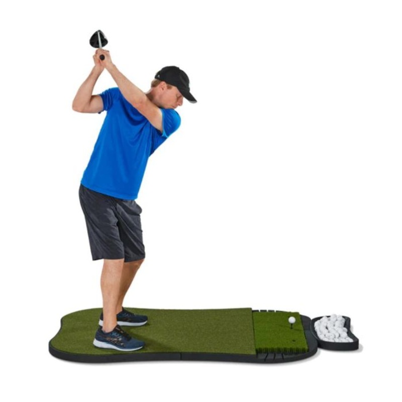 Fiberbuilt Grass Series Hourglass Pro Studio Golf Mat – Single Hitting