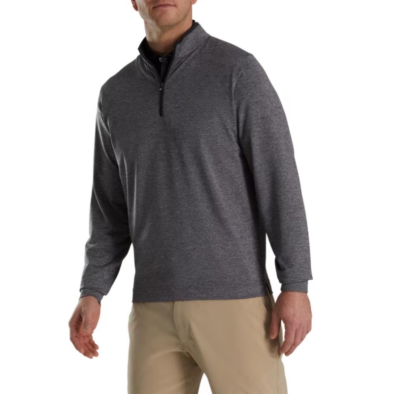 FootJoy Men’s Lightweight Solid Mid-Layer Heather Grey Pullover 25 Heather Gray MD