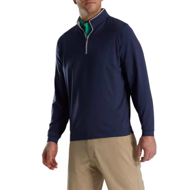 FootJoy Men’s Lightweight Solid Mid-Layer Navy Pullover 25 Navy MD