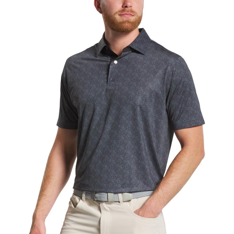 FootJoy Men’s Speckle Print Black Polo 25 Black MD