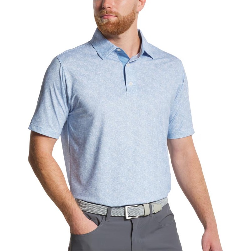 FootJoy Men’s Speckle Print Blue Jay Polo 25 Blue MD