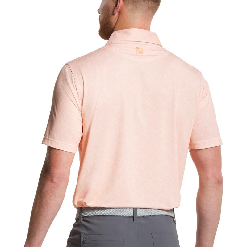 FootJoy Men’s Speckle Print Orange Polo 25 ORG/WHT MD