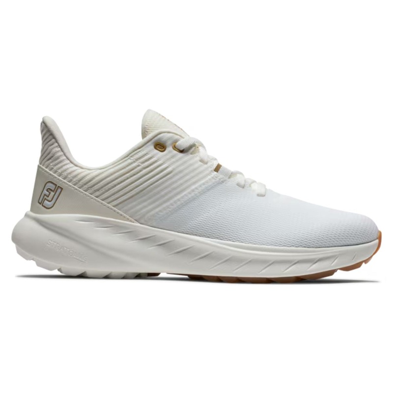 FootJoy Women’s Flex Golf Shoes – White/Beige 95718 WHITE/BEIGE 6.0 Medium