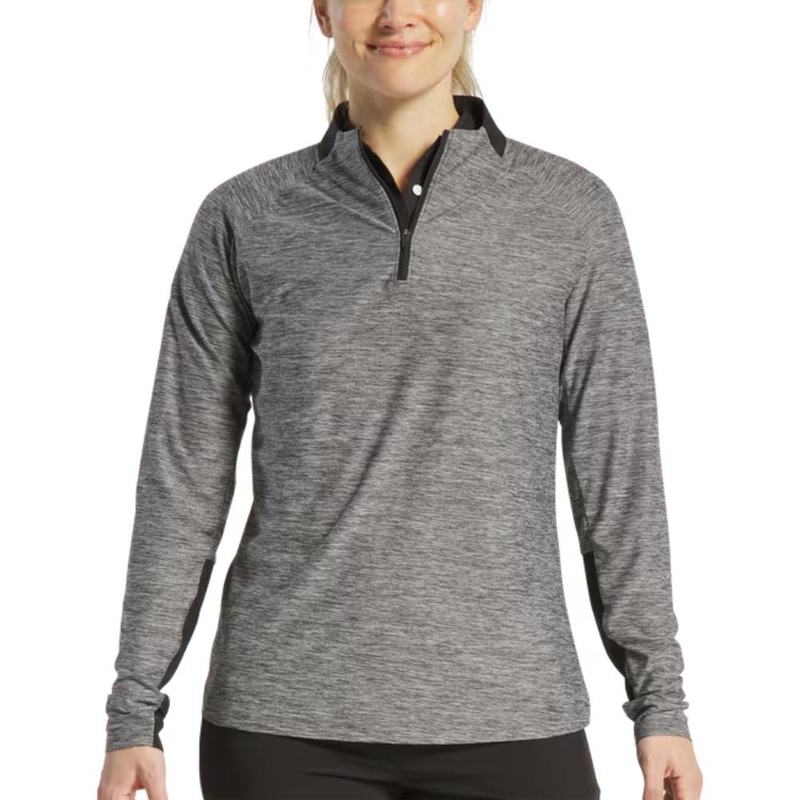 FootJoy Women’s Space Dye 1/4 Zip Black Pullover 25 Black S