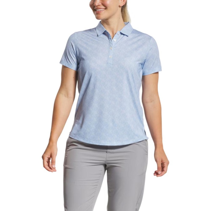 FootJoy Women’s Speckle Print Blue Jay Polo 25 BLU/WHT S