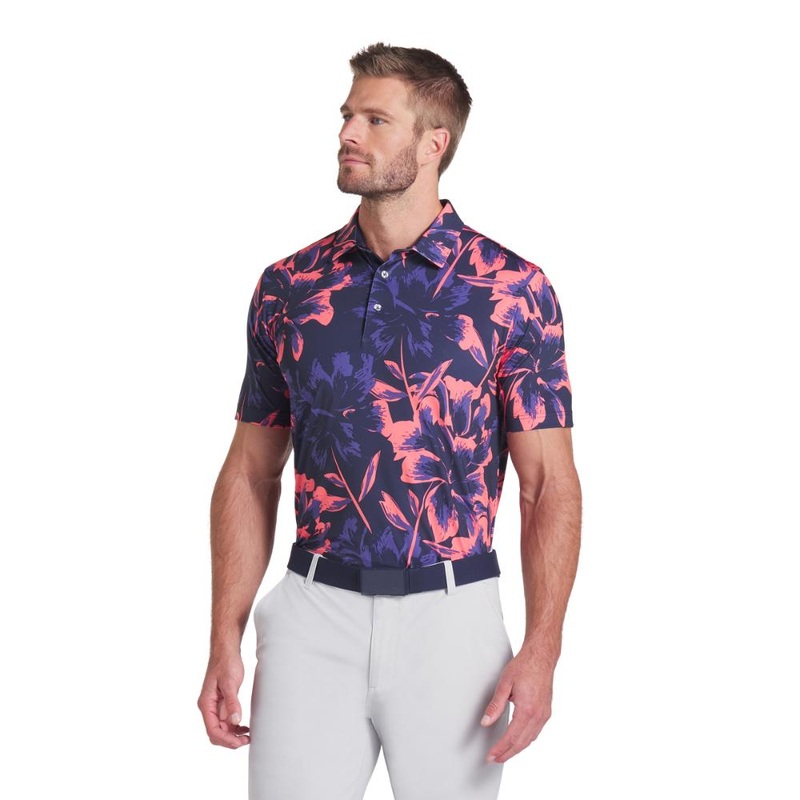 Puma Men’s Mattr Broken Flower Polo DEEP NAVY/PEACH FROST MD