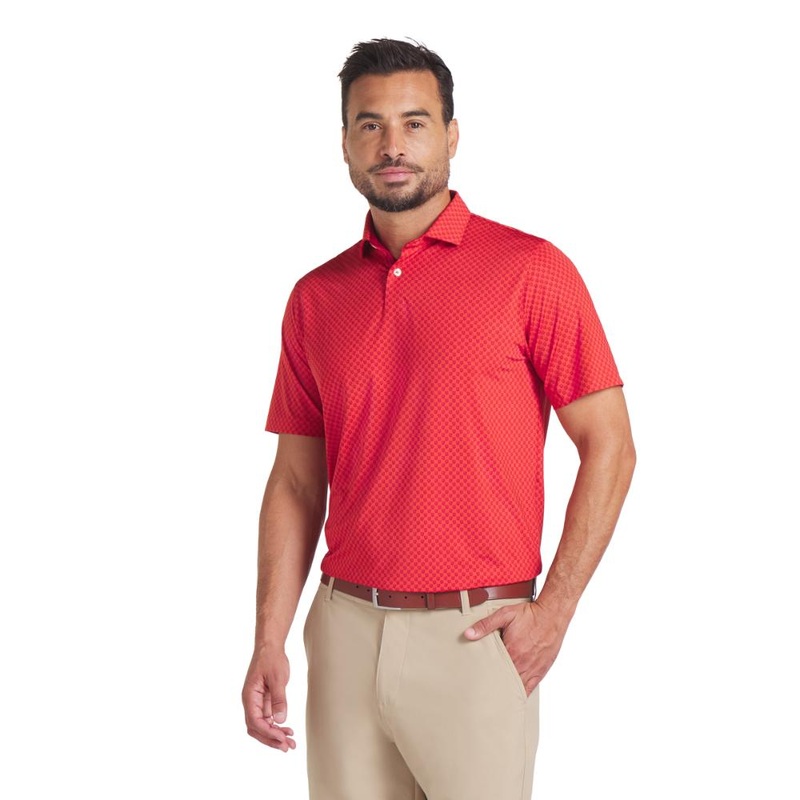 Puma Men’s Mattr Micro Floral Polo WHITE GLOW/DARK MYRTLE MD