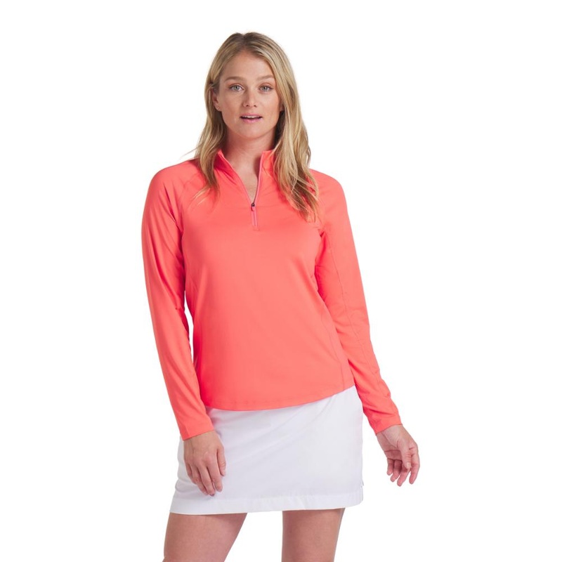 Puma Women’s You-V Solid 1/4 Zip Pullover PEACH FROST S