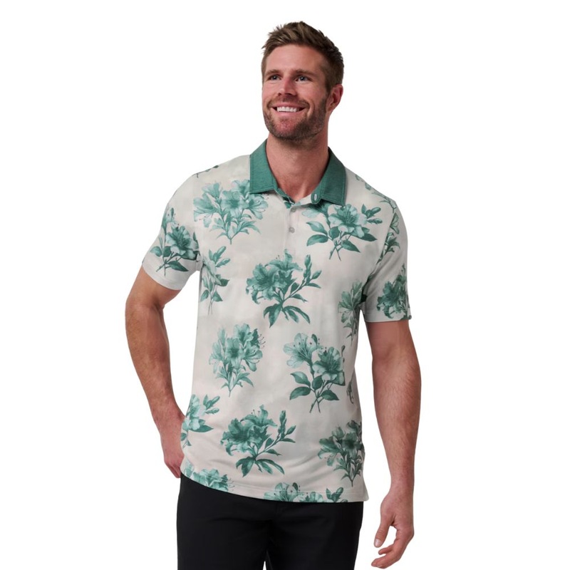 TravisMathew Men’s Featherweight Magnolia Polo 25 MOONBEAN MD